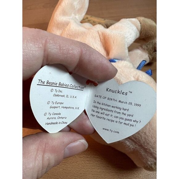 TY Beanie Baby - KNUCKLES the Pig (5 inch) 1999 - Picture 8 of 8